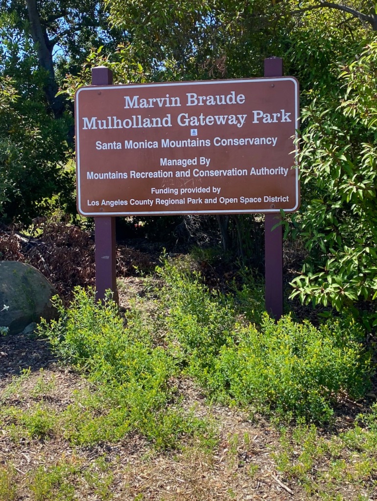 Marvin Braude Mulholland Gateway Park in Tarzana sign.